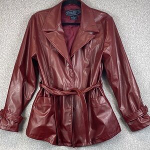 Paris Blues vegan leather overcoat trench L 1970’s chic disco
